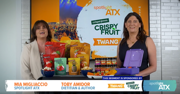 Crispy Fruit featured on Spotlight in Austin, TX with RD Toby Amidor!